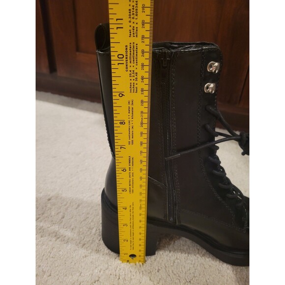 New MIA Gordy Combat Boots Shoes Black Zippers Lace up Platform Women's 9 - Picture 8 of 10